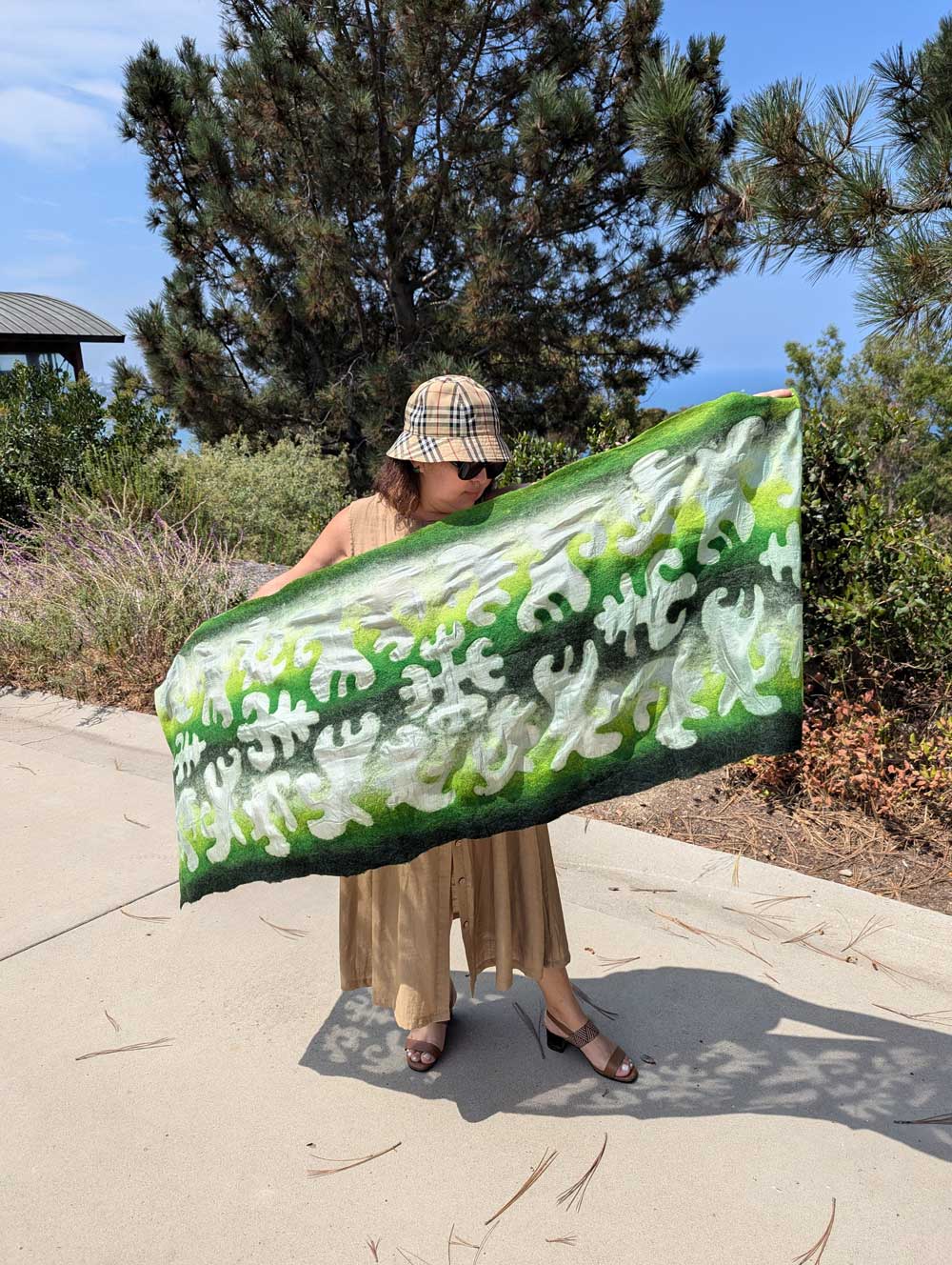 Nature's Rhythm Felt and Silk Handcrafted Scarf