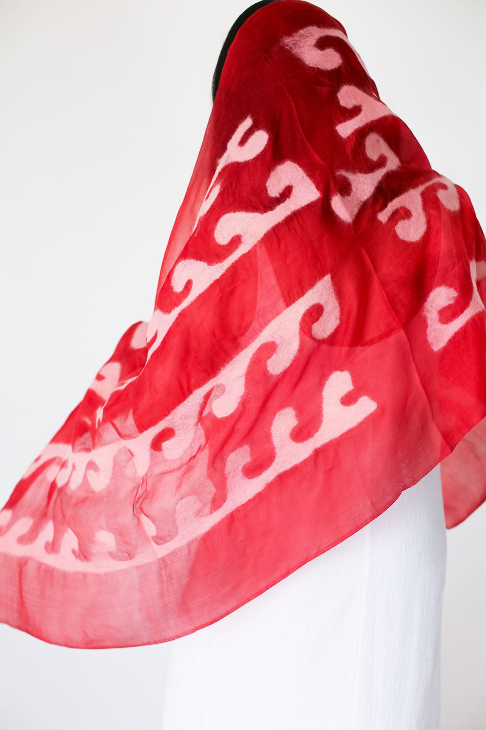 Ocean Waves Silk Handcrafted Scarf