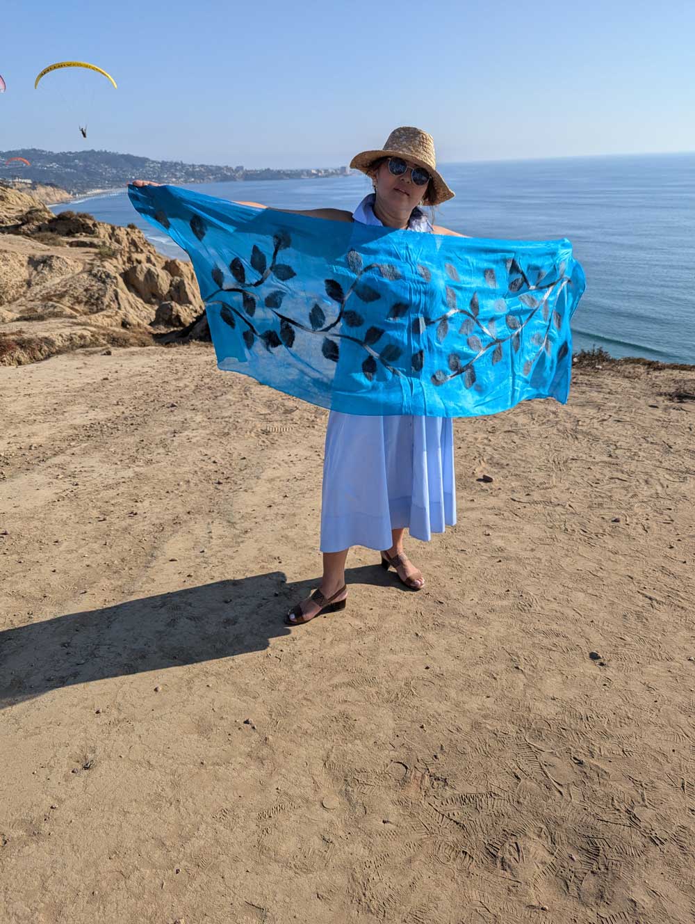 Autumn Leafs Margilan Silk and Felt Handcrafted Scarf