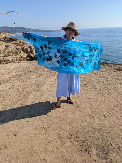 Autumn Leafs Margilan Silk and Felt Handcrafted Scarf