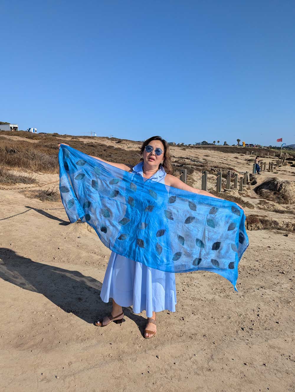 Autumn Leafs Margilan Silk and Felt Handcrafted Scarf