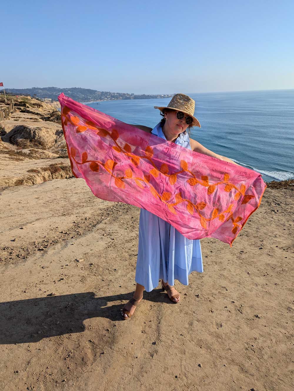Autumn Leafs Margilan Silk and Felt Handcrafted Scarf