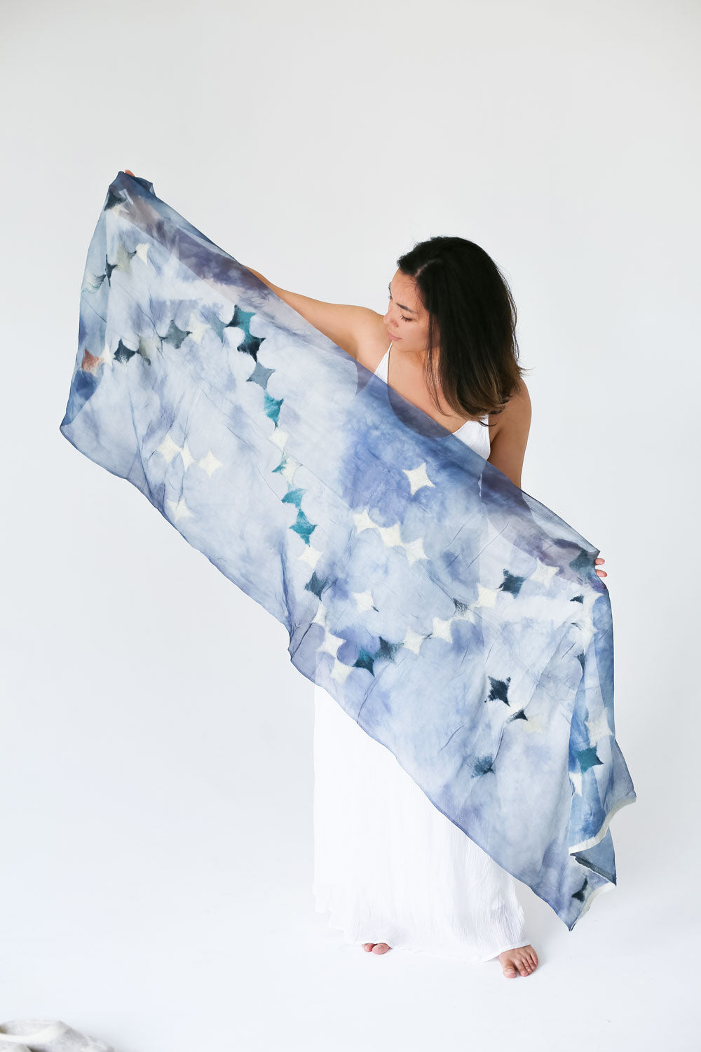 Diamonds in the Sky Margilan Silk Handcrafted Scarf