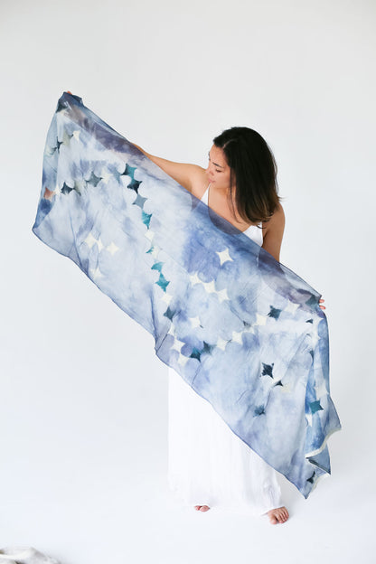 Diamonds in the Sky Margilan Silk Handcrafted Scarf