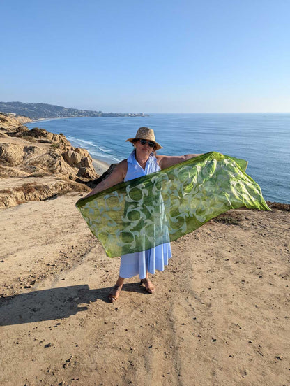 California Dream Margilan Silk and Felt Handcrafted Scarf