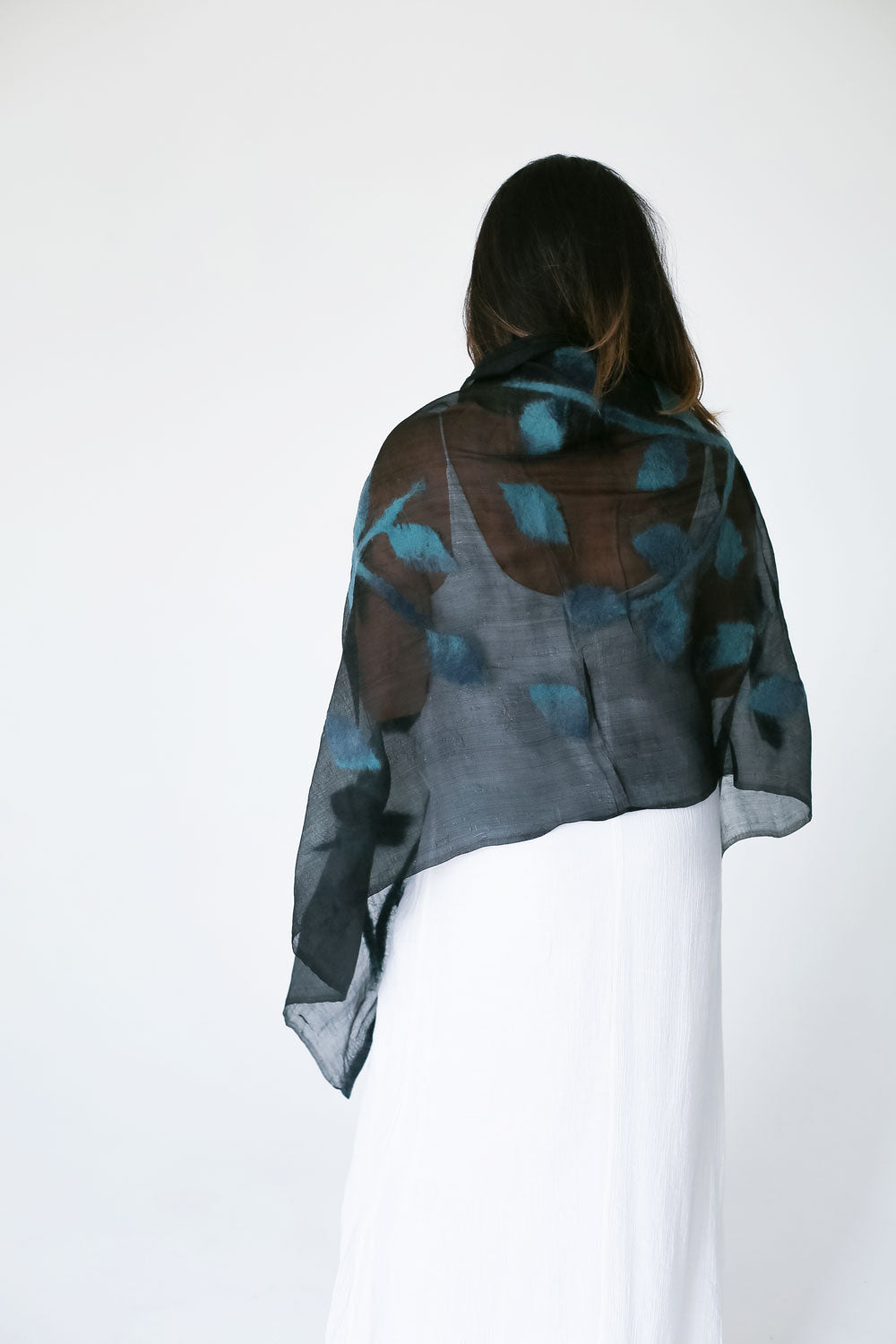 Autumn Leafs Margilan Silk and Felt Handcrafted Scarf