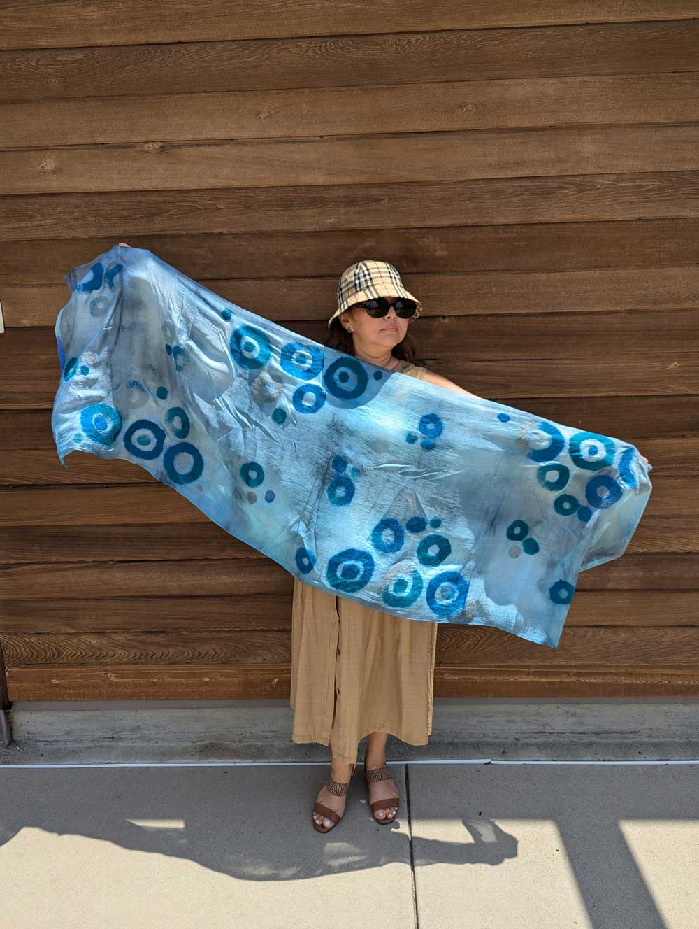 Eclipse Margilan Silk and Felt Handcrafted Scarf