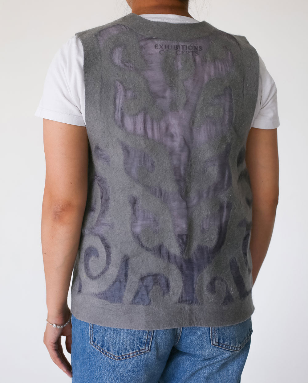 Handcrafted Silk and Felt Vest with Kyrgyz Traditional Patterns