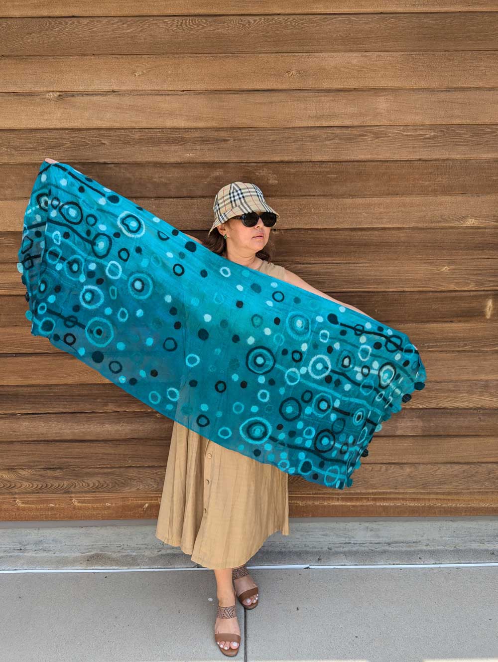 Ocean Abyss Margilan Silk Handcrafted Scarf