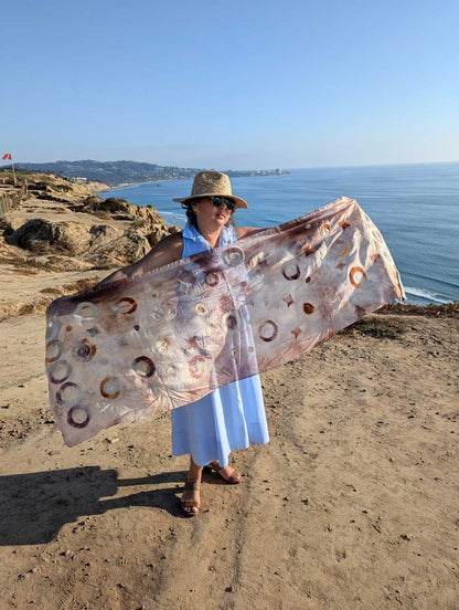 Outer Space Margilan Silk and Felt Handcrafted Scarf