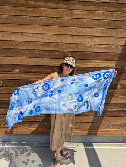 Outer Space Margilan Silk and Felt Handcrafted Scarf