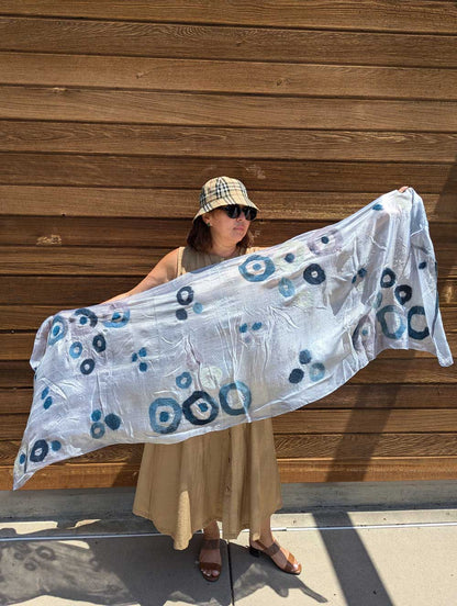 Outer Space Margilan Silk and Felt Handcrafted Scarf