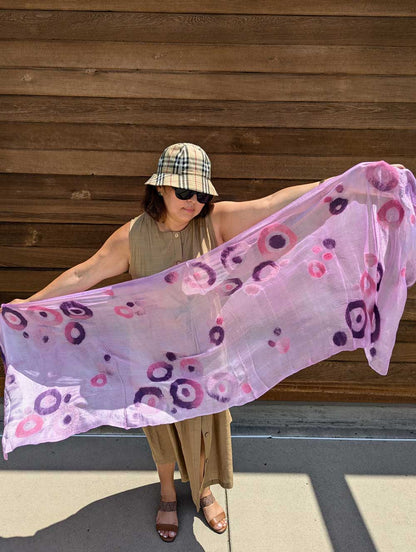 Outer Space Margilan Silk and Felt Handcrafted Scarf