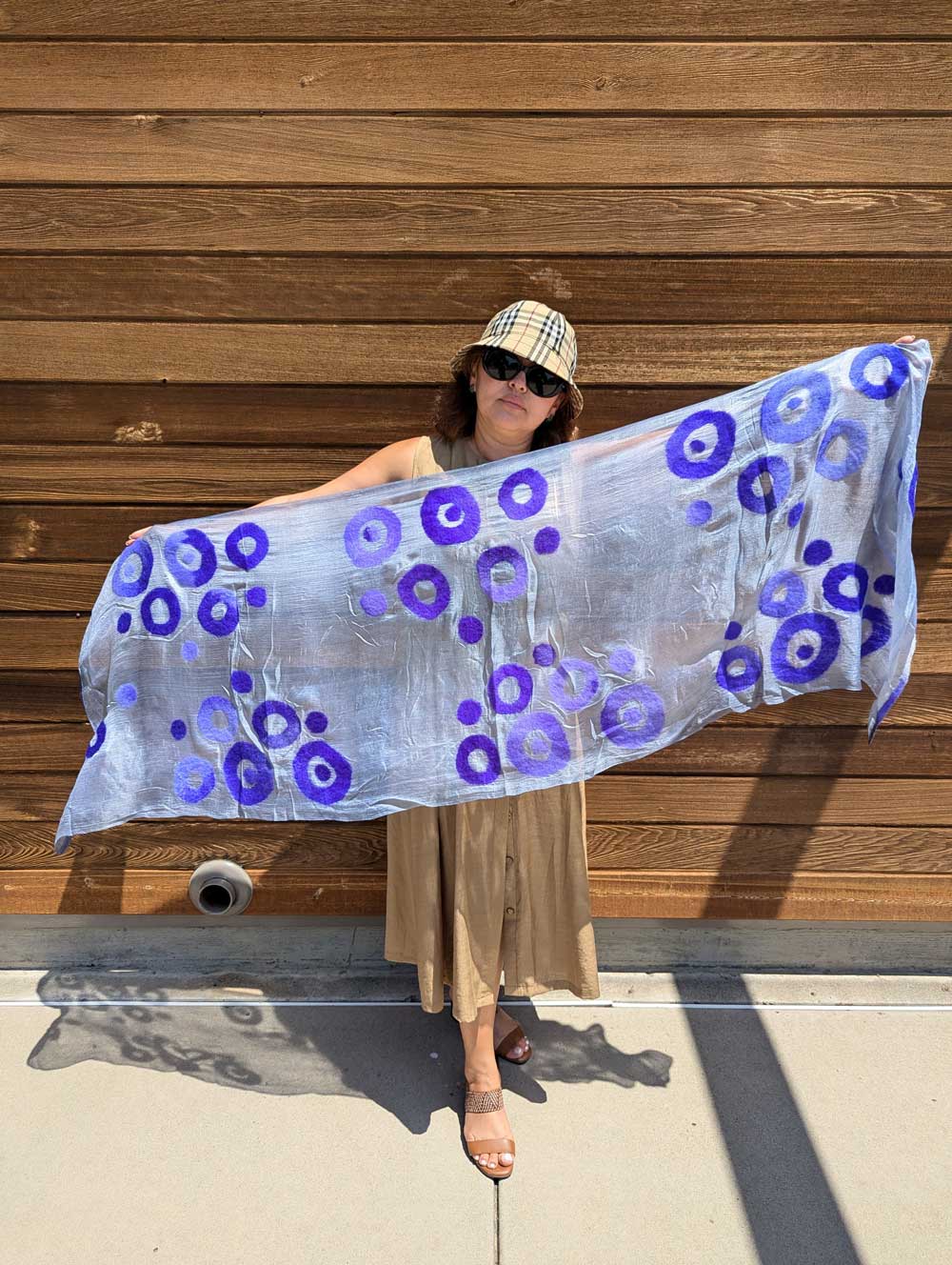 Outer Space Margilan Silk and Felt Handcrafted Scarf