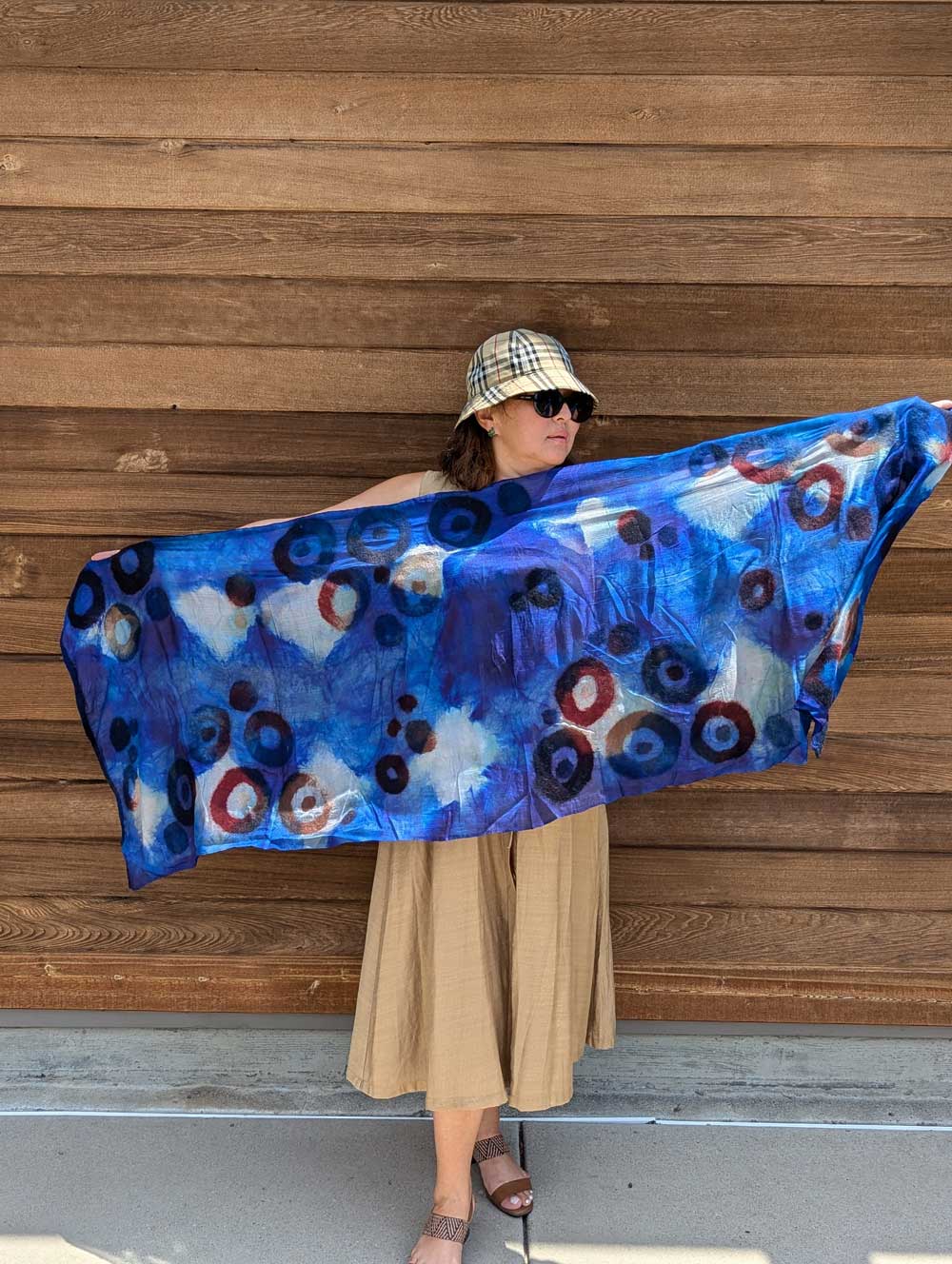 Outer Space Margilan Silk and Felt Handcrafted Scarf