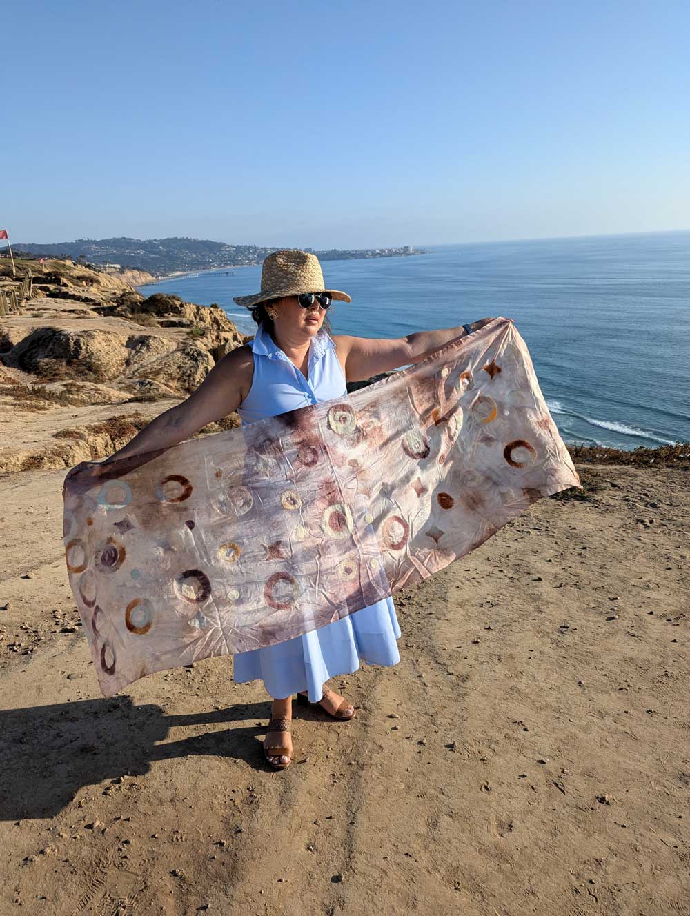 Outer Space Margilan Silk and Felt Handcrafted Scarf