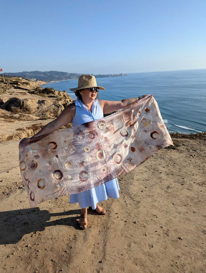 Outer Space Margilan Silk and Felt Handcrafted Scarf