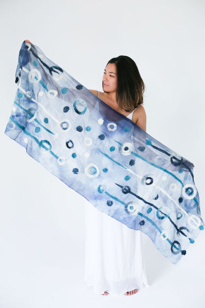 Guitar Chords Margilan Silk and Felt Handcrafted Scarf