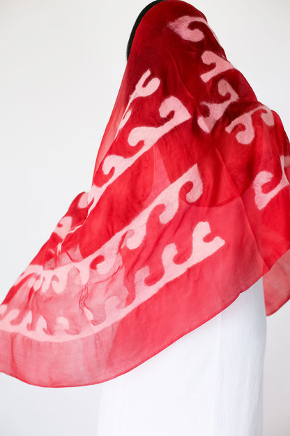 Ocean Waves Silk Handcrafted Scarf