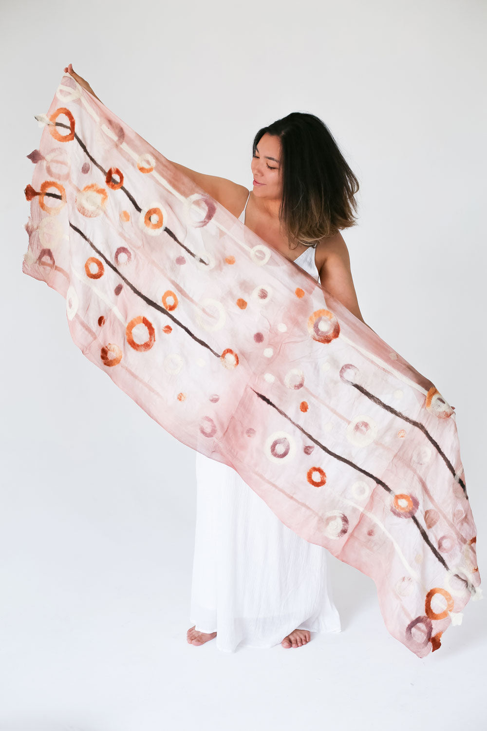 Guitar Chords Margilan Silk and Felt Handcrafted Scarf