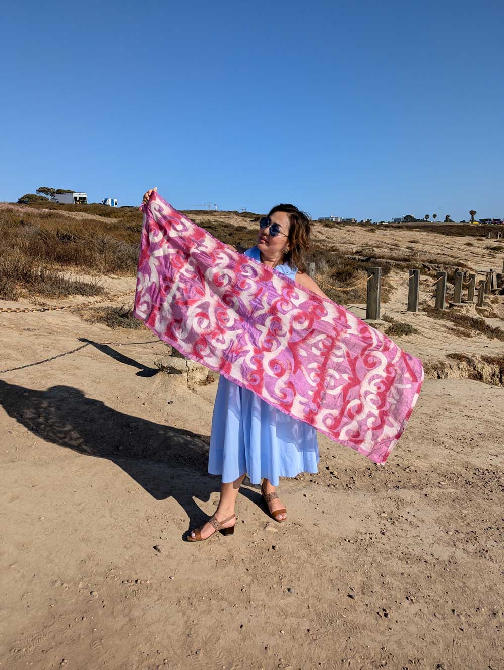 Spirals of Tradition Silk and Felt Handcrafted Scarf