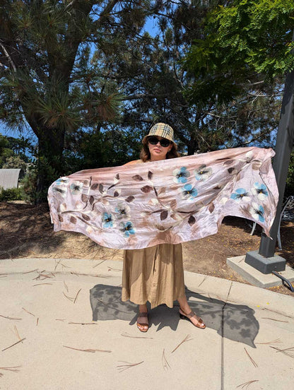 Spring Breeze Margilan Silk and Felt Handcrafted Scarf