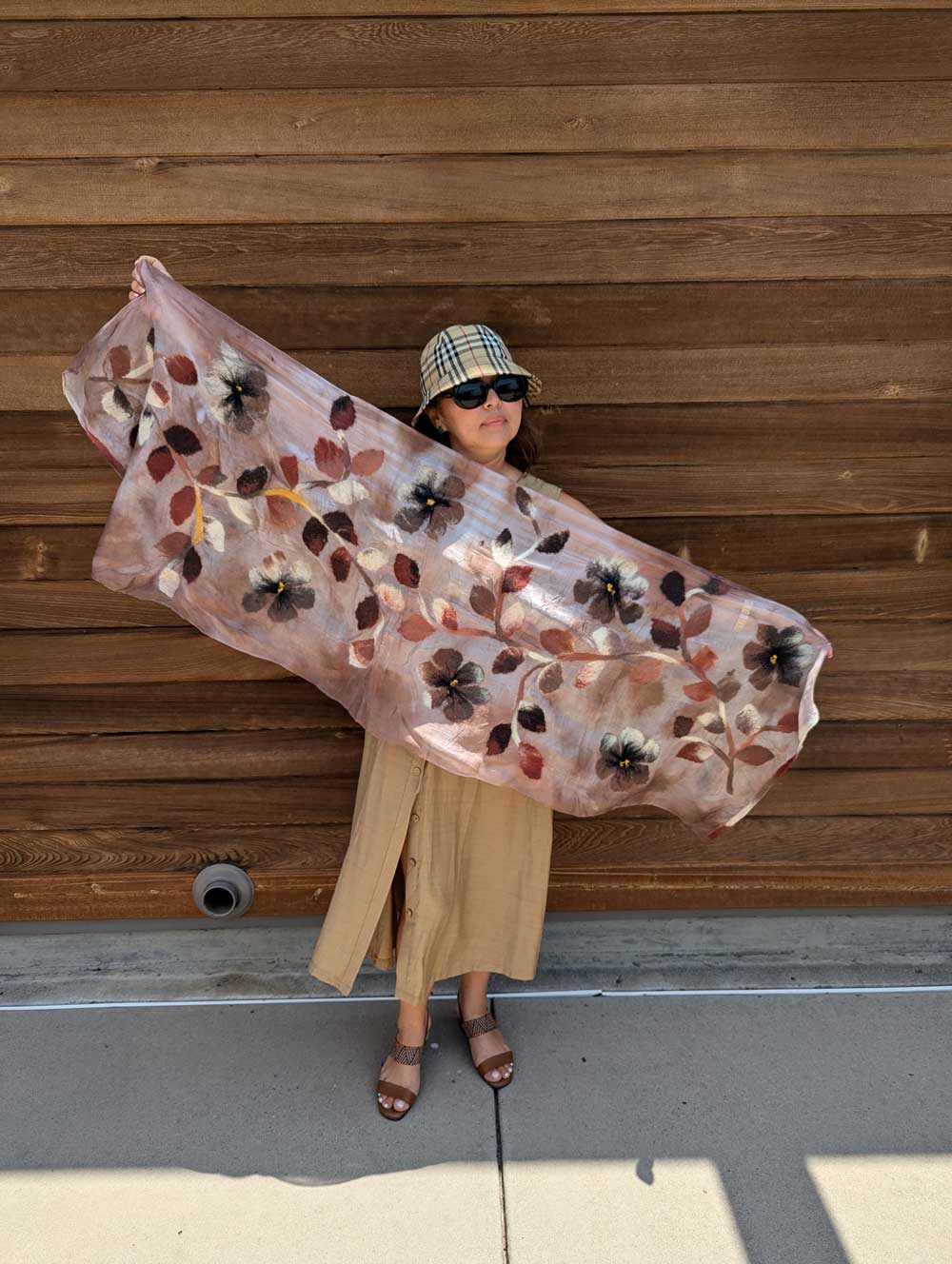 Spring Breeze Margilan Silk and Felt Handcrafted Scarf