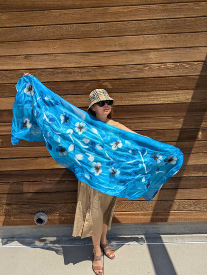 Spring Breeze Margilan Silk and Felt Handcrafted Scarf
