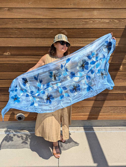 Spring Breeze Margilan Silk and Felt Handcrafted Scarf