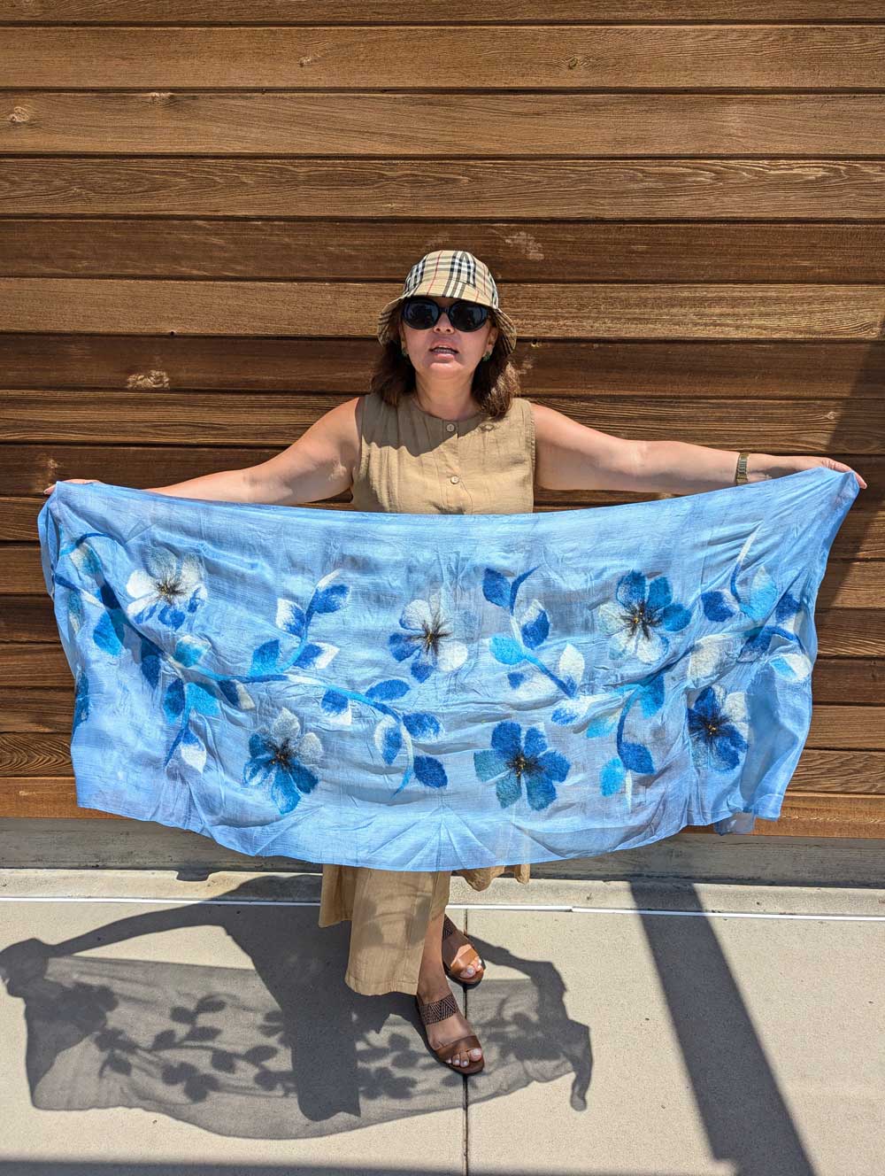 Spring Breeze Margilan Silk and Felt Handcrafted Scarf