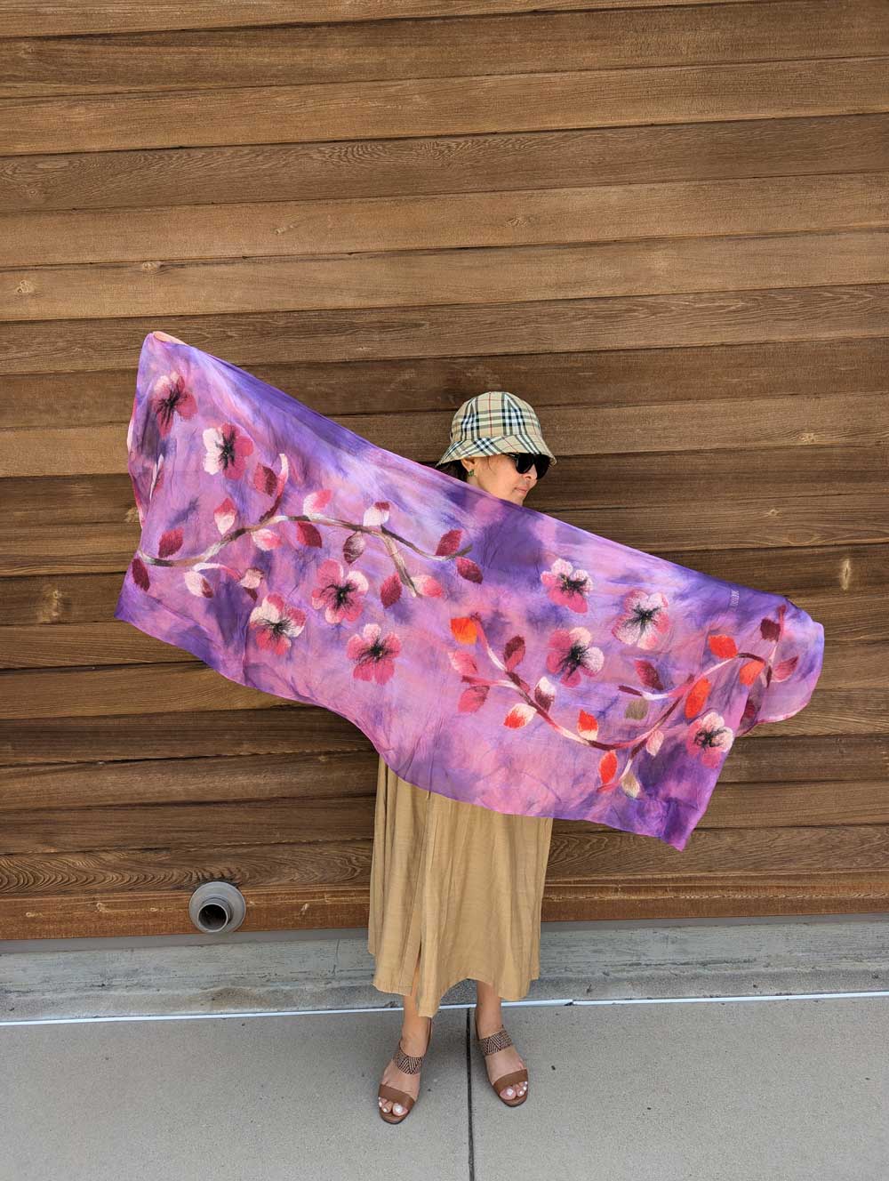 Spring Breeze Margilan Silk and Felt Handcrafted Scarf