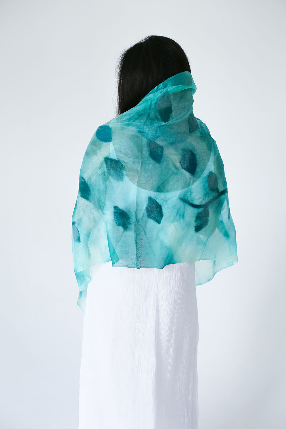 Autumn Leafs Margilan Silk and Felt Handcrafted Scarf