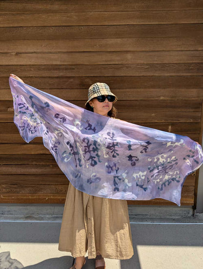 Twilight Serenade Silk Scarf Margilan Silk Handcrafted Scarf