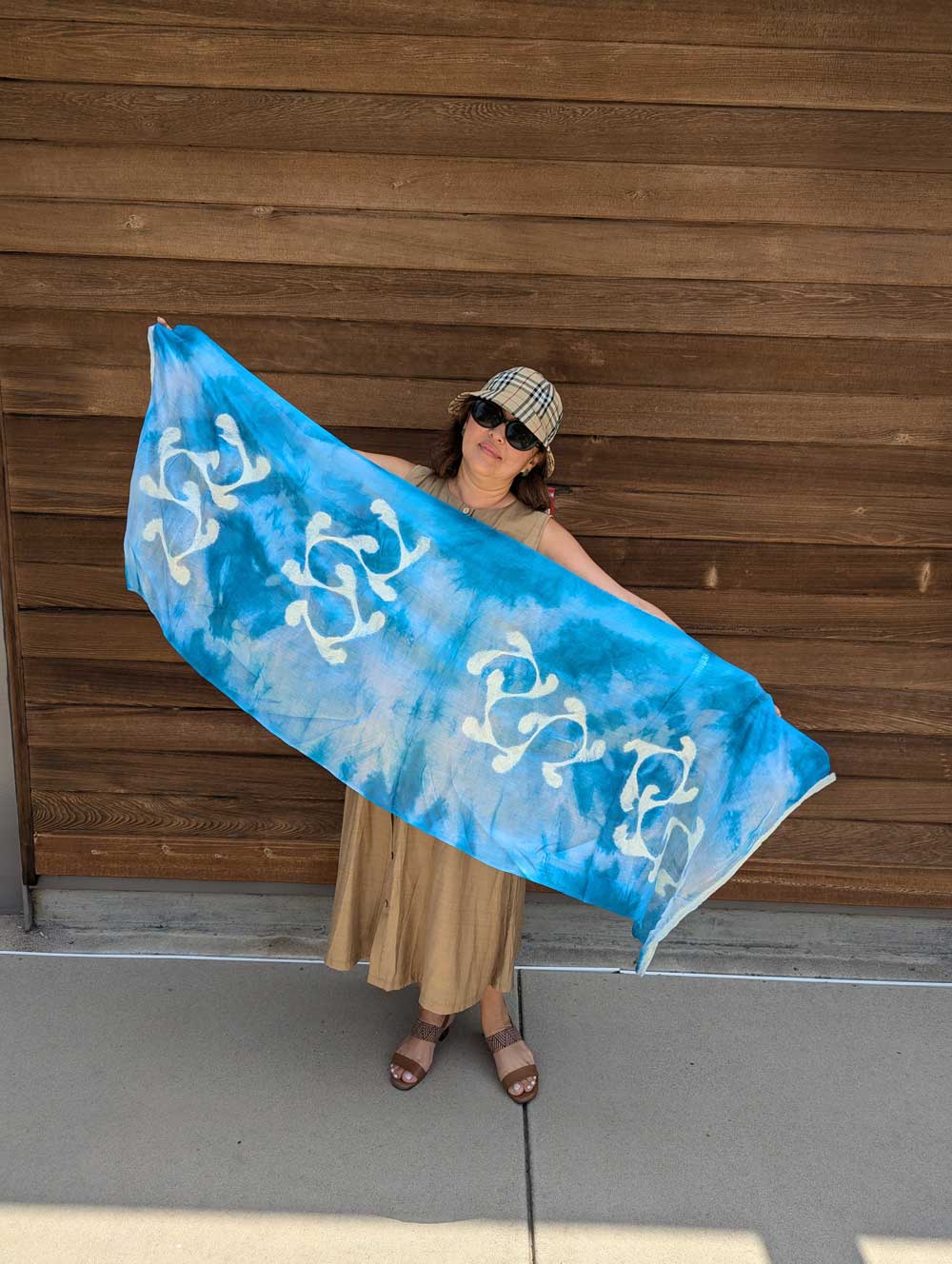 Winter Waves Margilan Silk and Felt Handcrafted Scarf